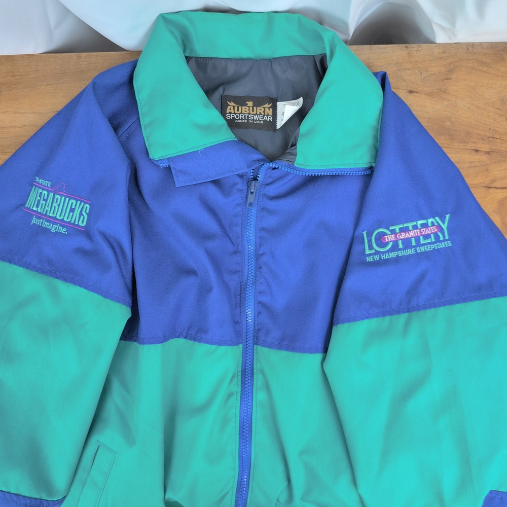 Vintage USA Made Colorblock New Hampshire Lottery Jacket Large